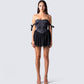 Clem Black Corset Mini Dress model front