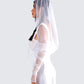 Alexa White Gauze Hooded Shrug