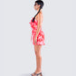 Aviva Red Floral Print Mini Dress