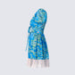 Lacey Blue Water Lilies Print Mini Dress