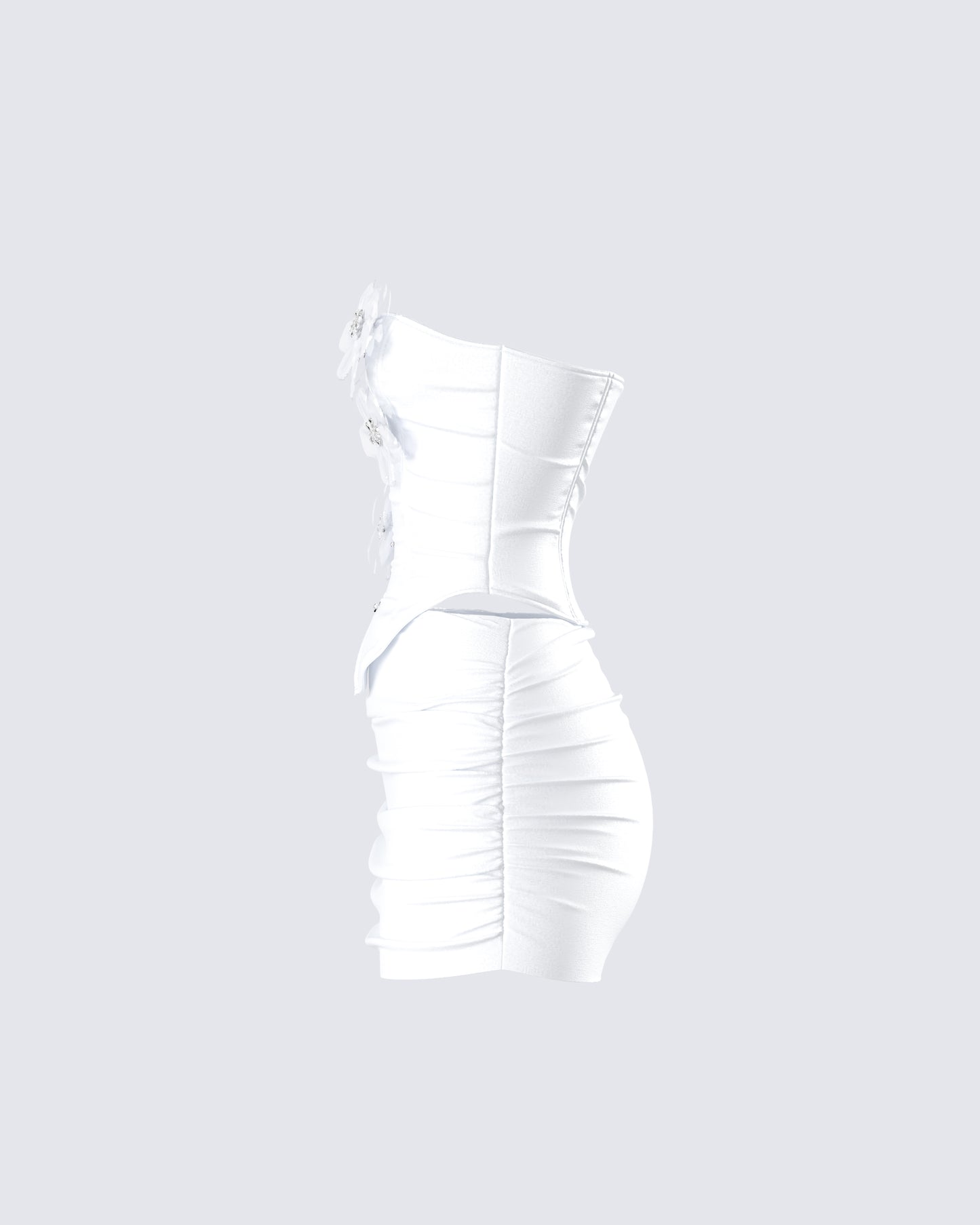 Rivi White Flower Corset Set