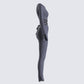Vilma Grey Rib Zip Jumpsuit