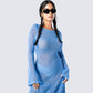 Oren Blue Sweater Knit Dress