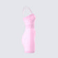 Adi Pink Fuzzy Knit Mini Dress