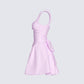 Emi Pink Bow Mini Dress