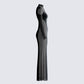Wilma Black Velvet Paneled Gown