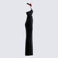 Nala Black Rhinestone Velvet Gown