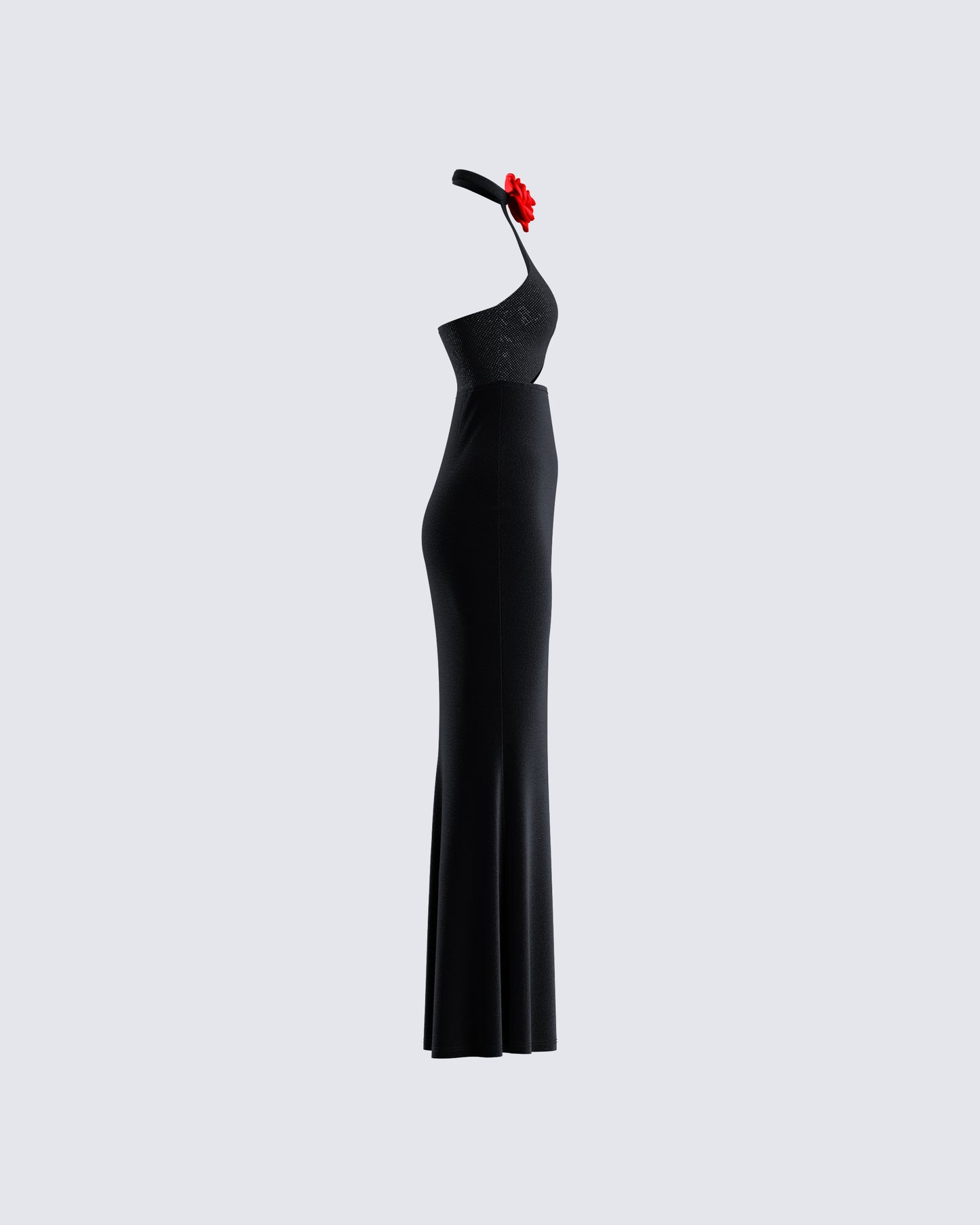 Nala Black Rhinestone Velvet Gown