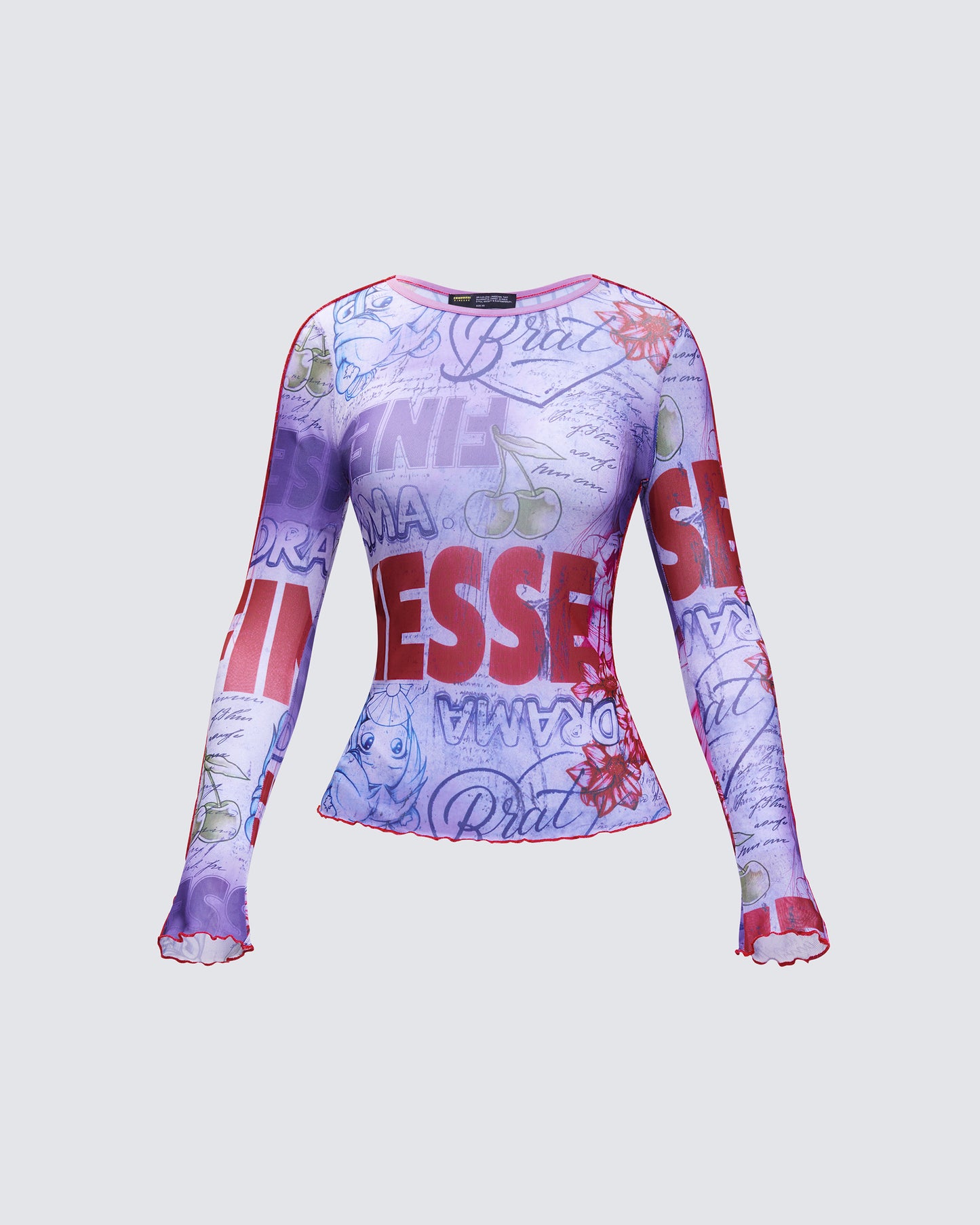 Cleodora Purple Printed Mesh Top product front