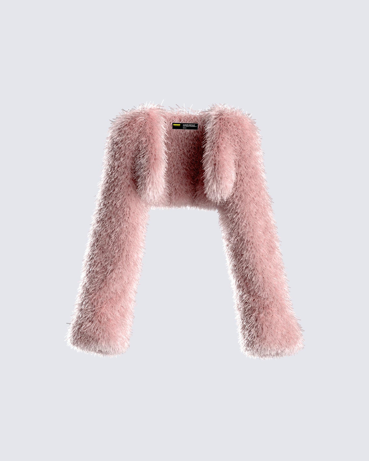 Edith Pink Vegan Fur Shrug Jacket product front