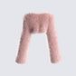 Edith Pink Vegan Fur Shrug Jacket