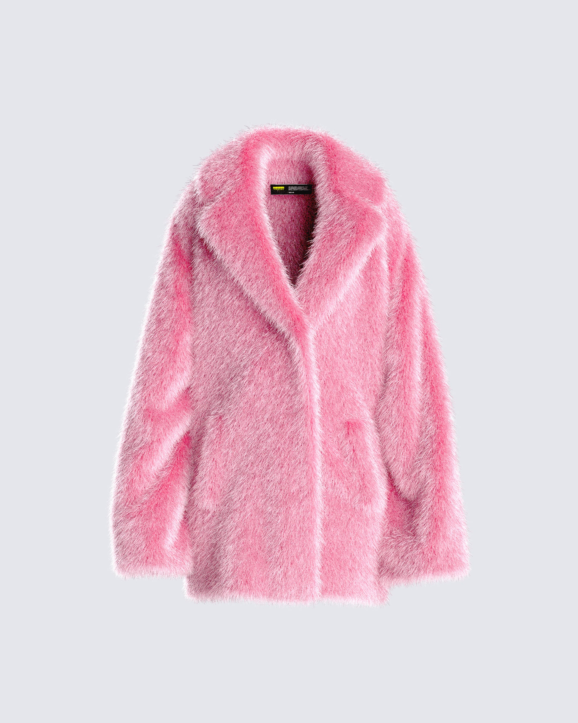 Nicole Pink Vegan Fur Coat product front
