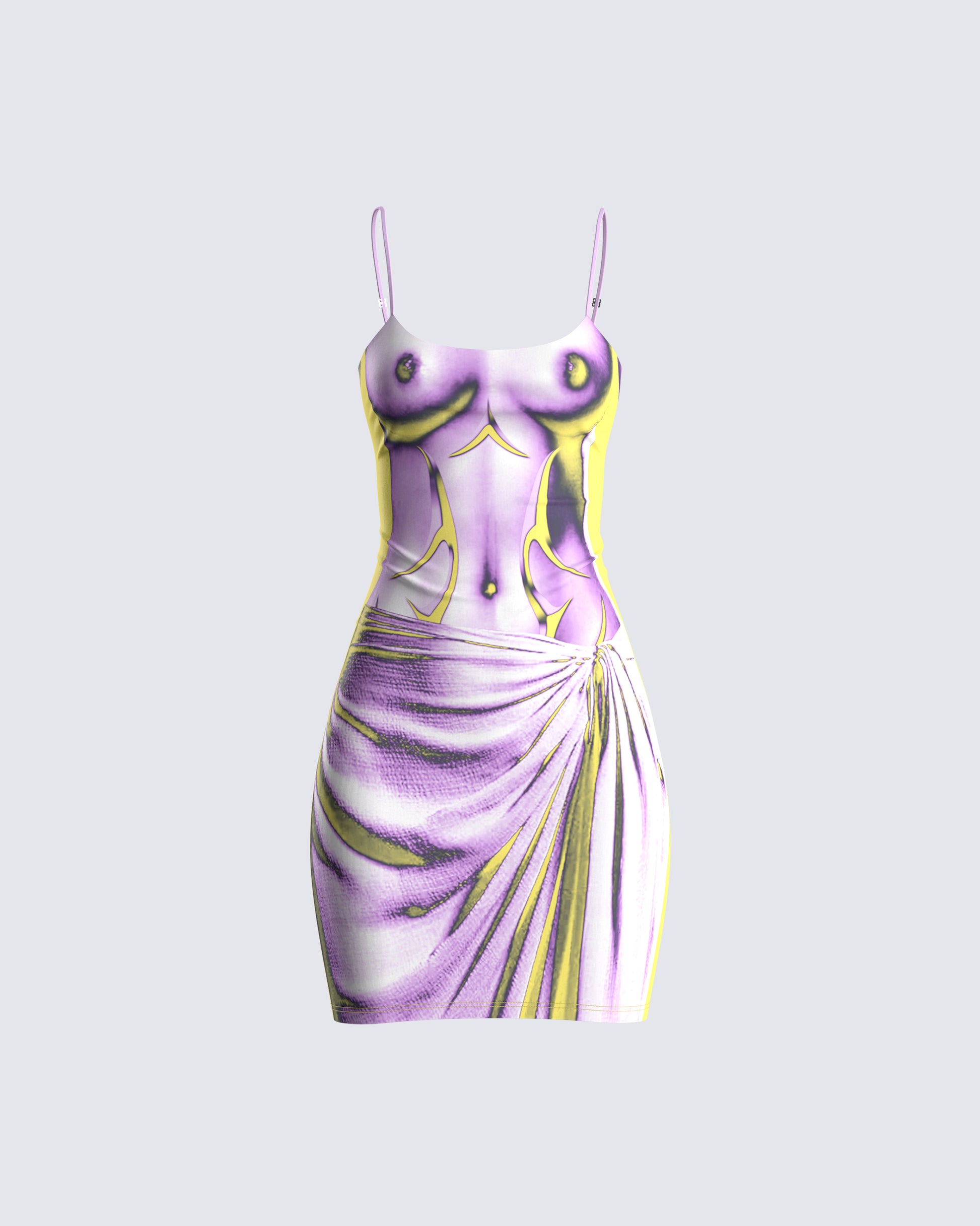 Phoebe Body Print Mini Dress 3d product front