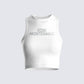 Rumi White Cropped Rhinestone Top 3d product front
