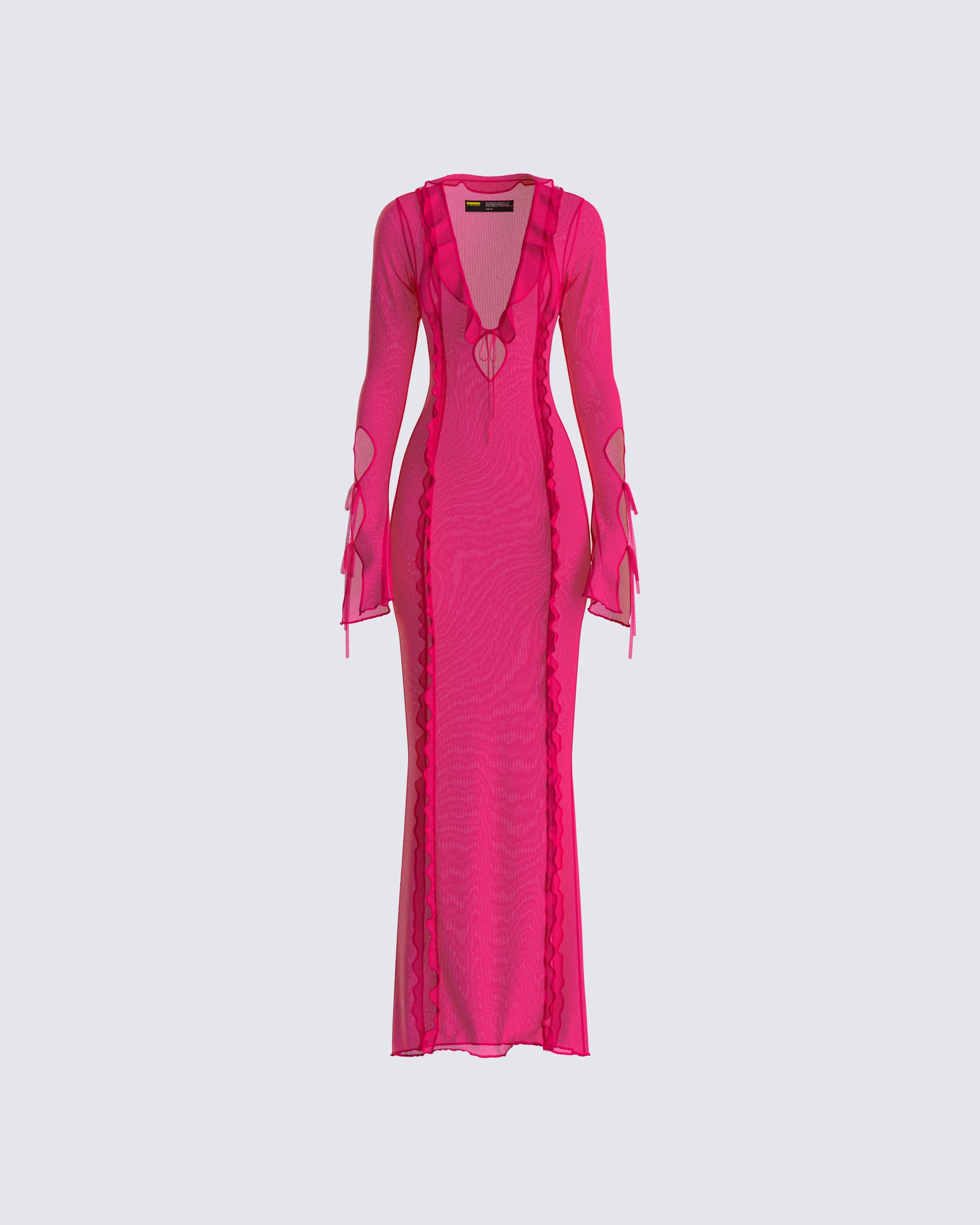 Florence Magenta Mesh Maxi Dress 3d product front