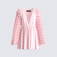 Elvia Pink Pleated Flower Dress product front