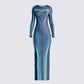 Larisa Body Print Knit Maxi Dress 3d product front