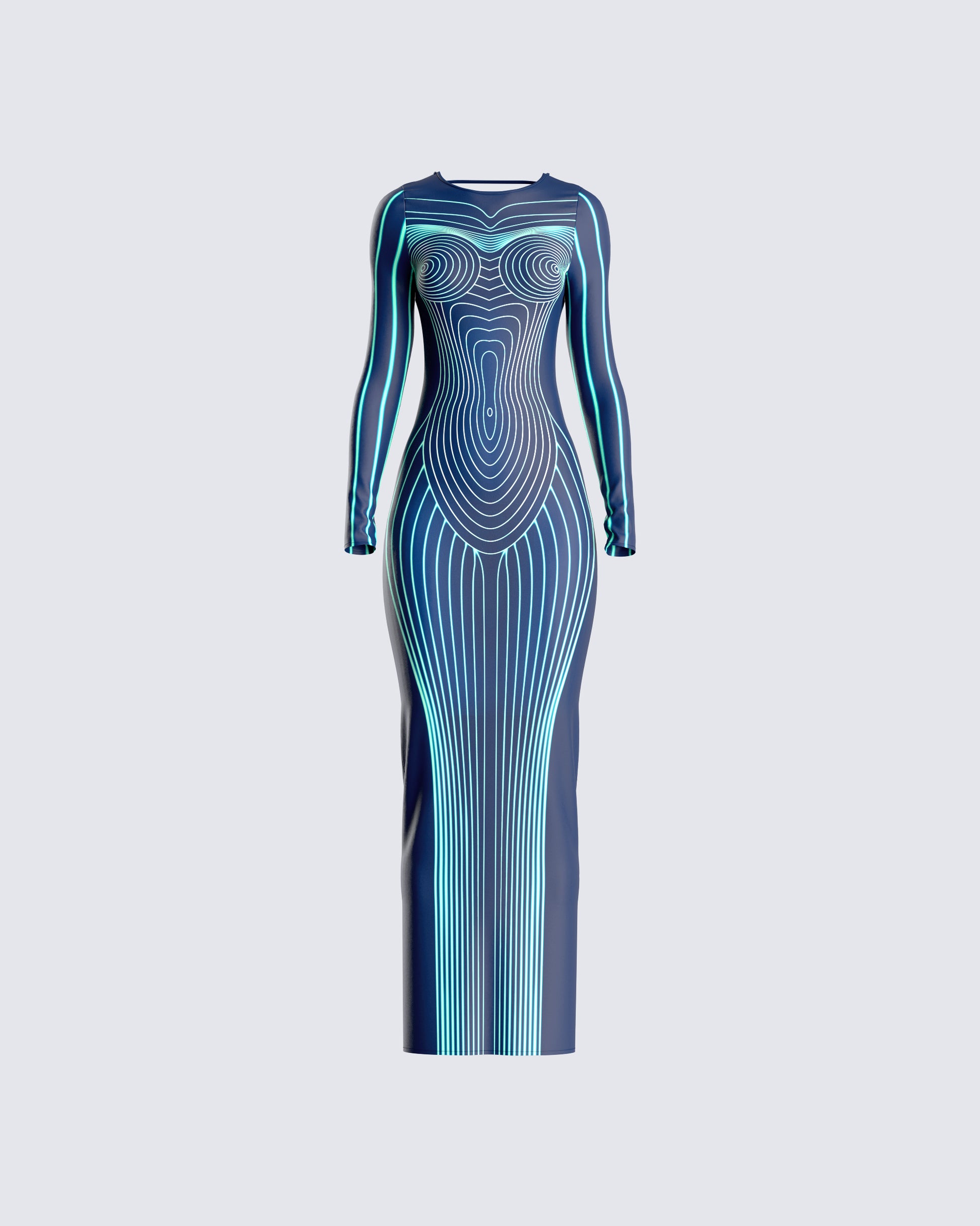 Larisa Body Print Knit Maxi Dress 3d product front