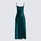 Alina Emerald Satin Midi Dress product front