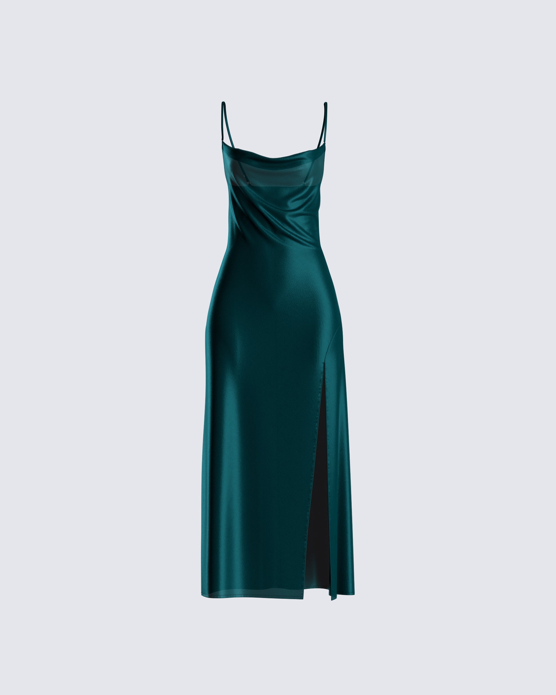 Alina Emerald Satin Midi Dress product front