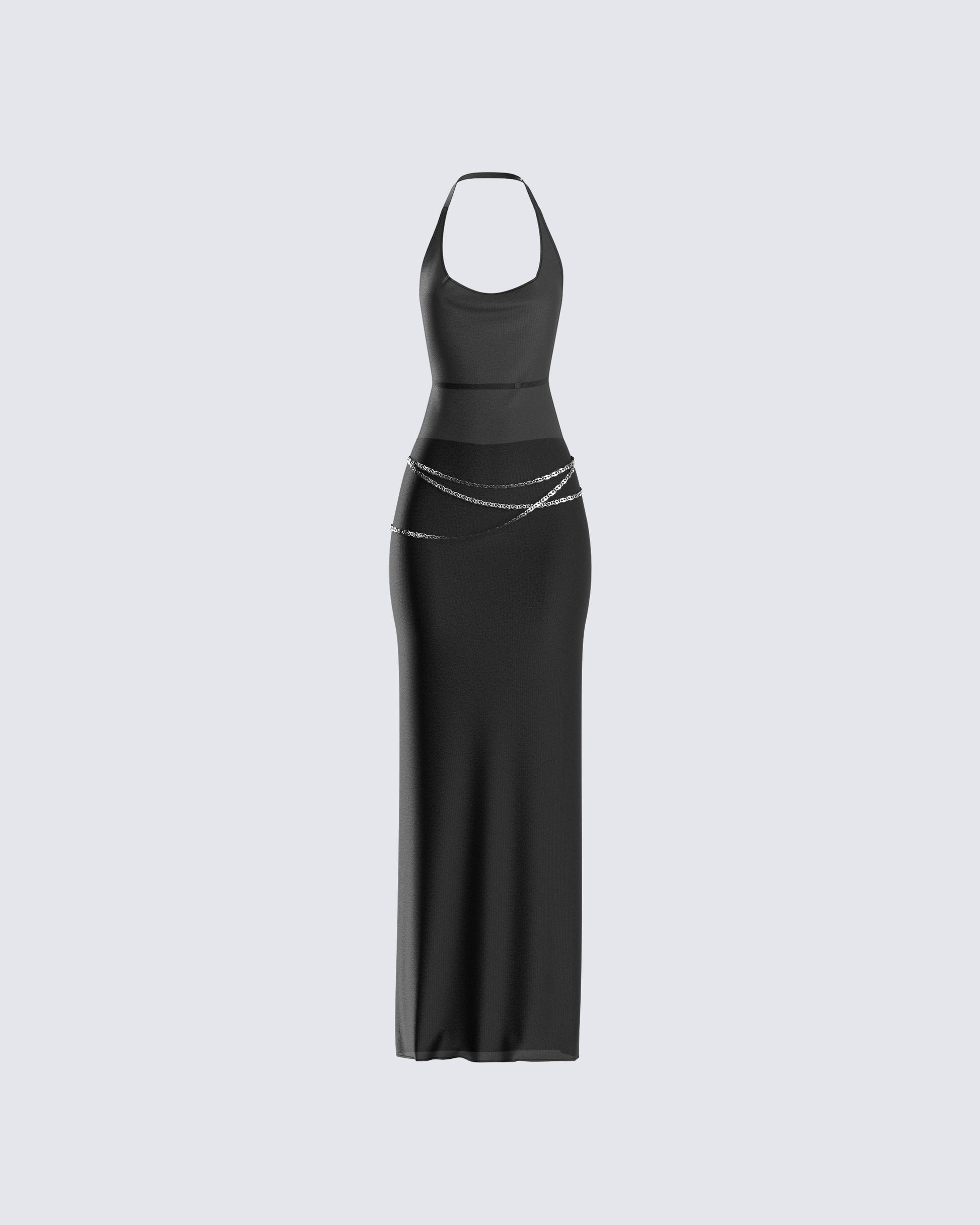 Marcel Black Halter Maxi Dress 3d product front