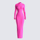 Lola Hot Pink Bodycon Maxi Dress 3d product front