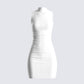 Lauren White Rib Mini Dress 3d product front