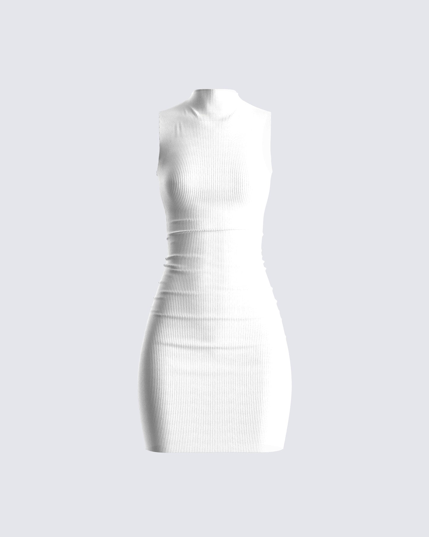 Lauren White Rib Mini Dress 3d product front