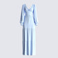 Louise Baby Blue Tiered Maxi Dress 3d product front