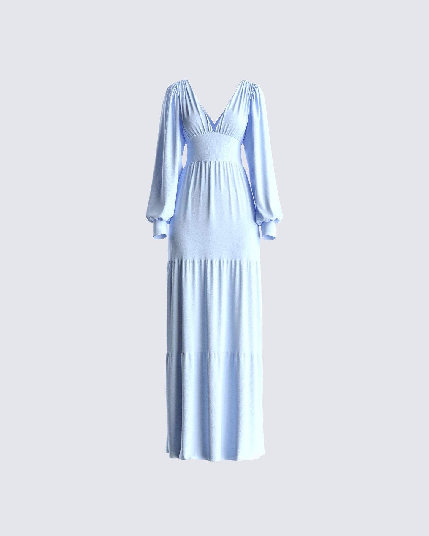 Louise Baby Blue Tiered Maxi Dress 3d product front