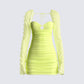 Eloise Lime Green Mesh Mini Dress 3d product front