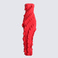 Blanche Red Mesh Ruffle Maxi Dress product front