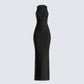 Rosario Black Mesh Maxi Dress 3d product front