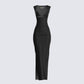 Jett Black Knit Cut Out Maxi Dress 3d product front
