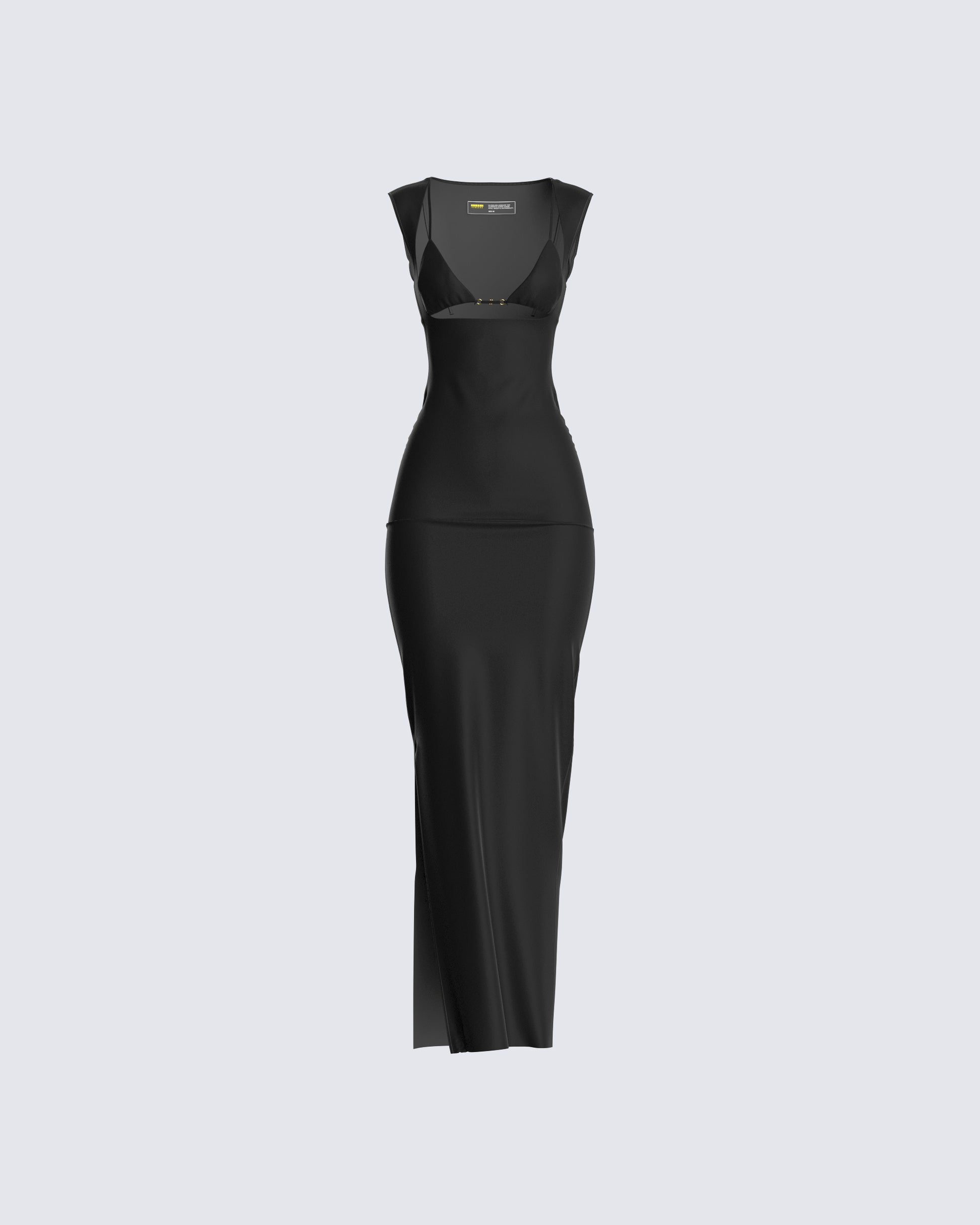 Jett Black Knit Cut Out Maxi Dress 3d product front