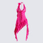 Christine Pink Ruffled Mini Dress product front