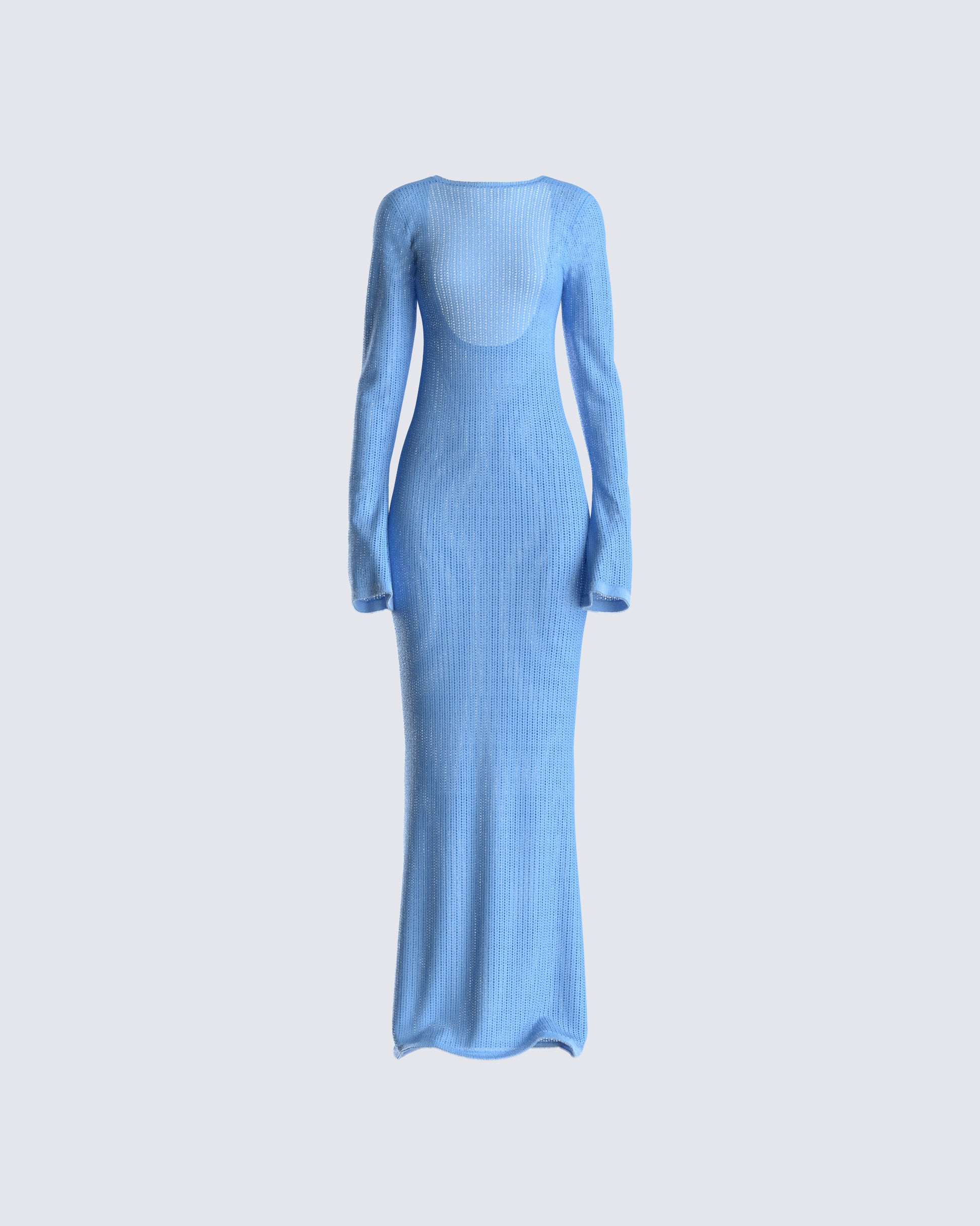 Oren Blue Sweater Knit Dress 3d product front
