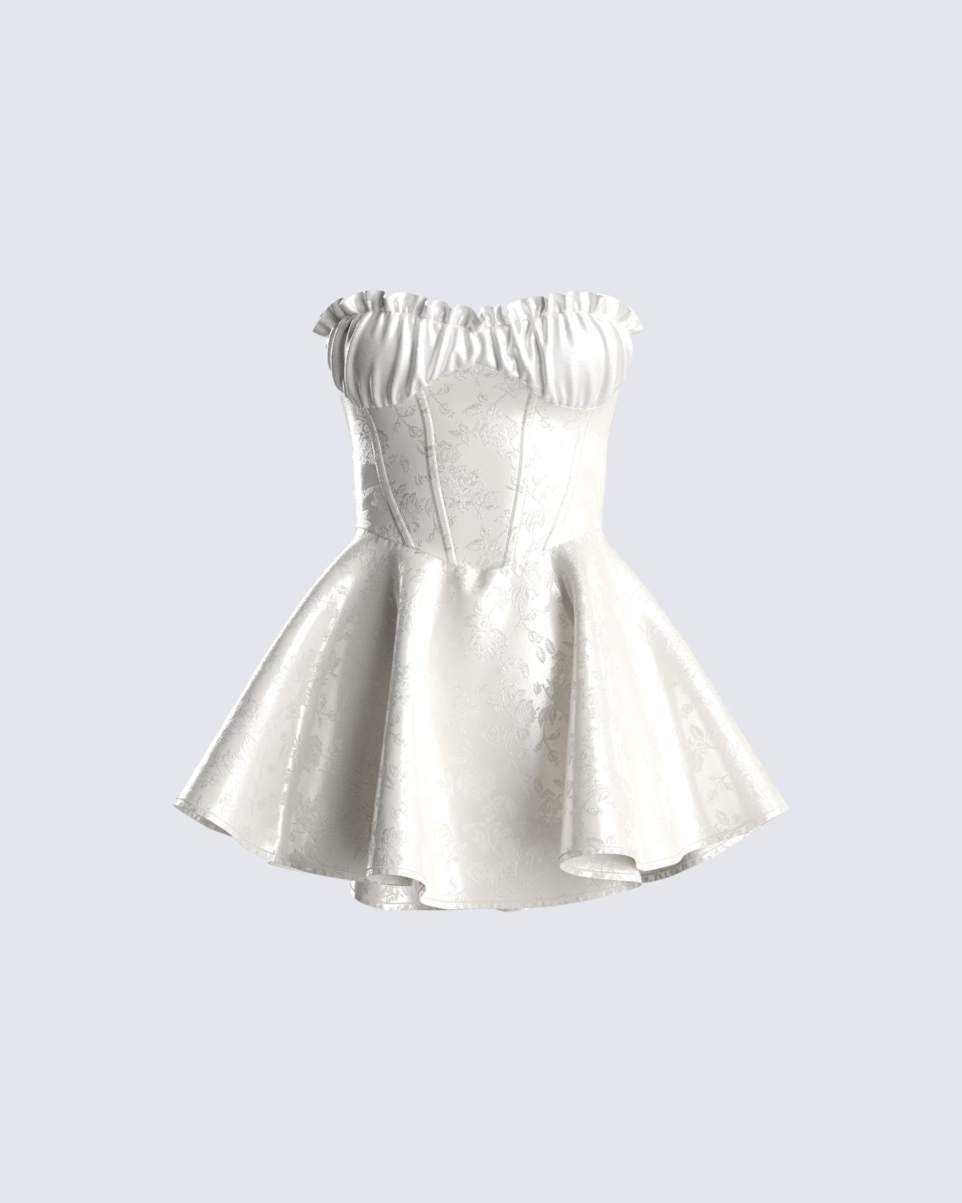 Connie White Mini Dress 3d product front