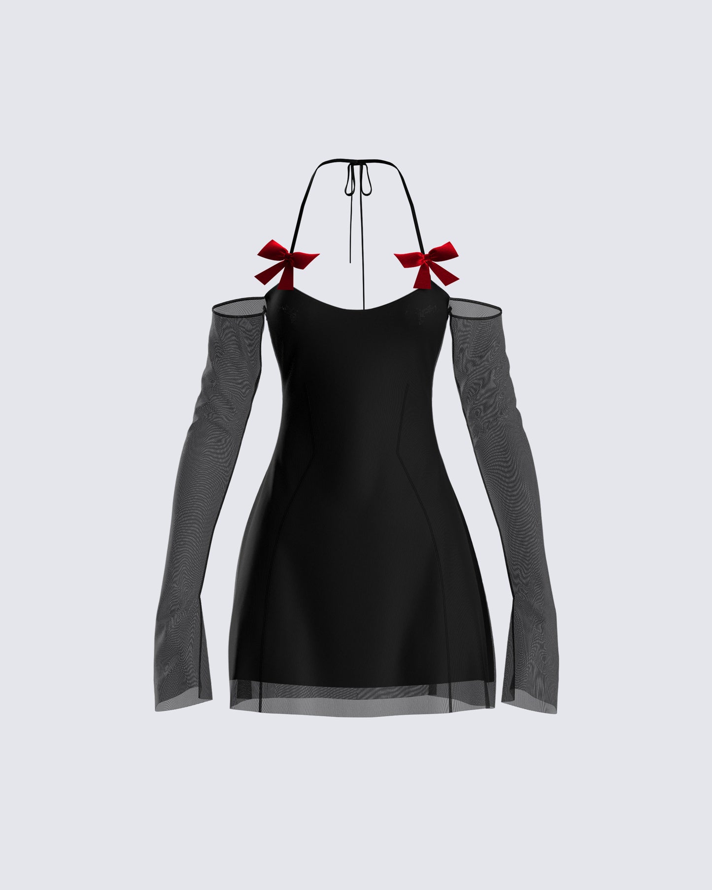 Ginny Black Mesh Mini Dress product front
