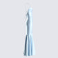 Anya Blue Cowl Low Back Gown