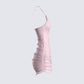 Micaela Pink Lace Heart Mini Dress