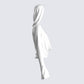 Inga White Knit Hooded Draped Top