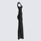 Jett Black Knit Cut Out Maxi Dress