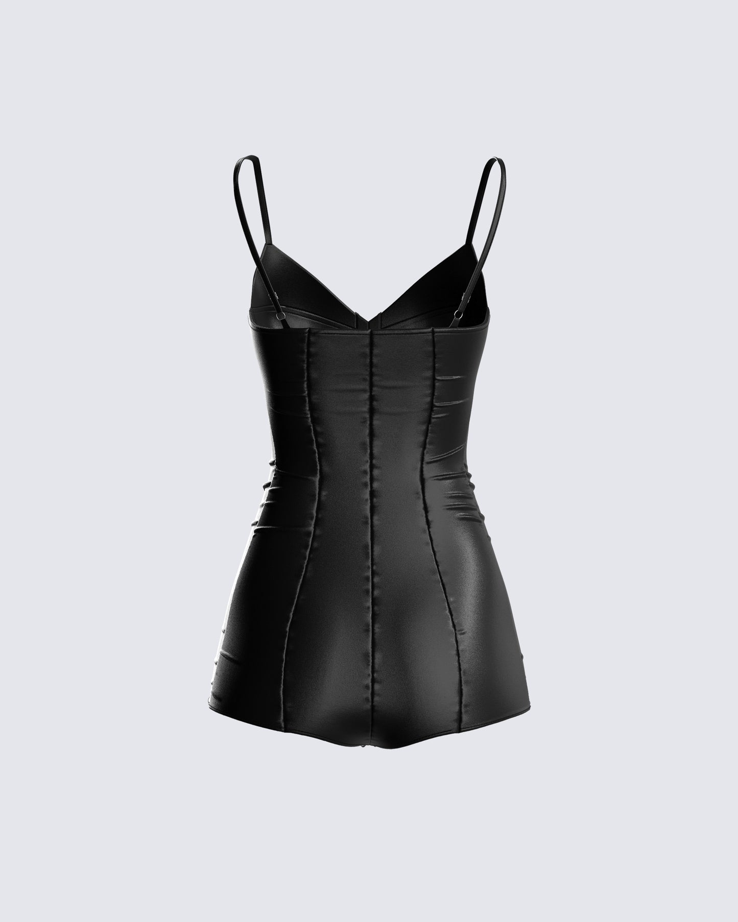 Aniyah Black Satin Romper