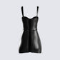 Alara Black Vegan Leather Dress