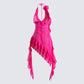 Christine Pink Ruffled Mini Dress