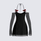 Ginny Black Mesh Mini Dress