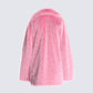 Nicole Pink Vegan Fur Coat