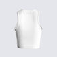 Rumi White Cropped Rhinestone Top