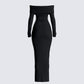 Kyan Black Off Shoulder Maxi Dress